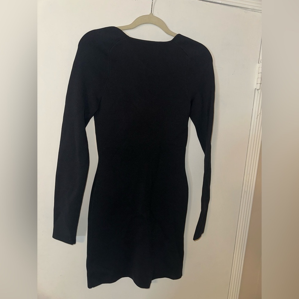 Nanushka Black Knit Fitted Marina Dress Size Medium - Picture 6 of 7